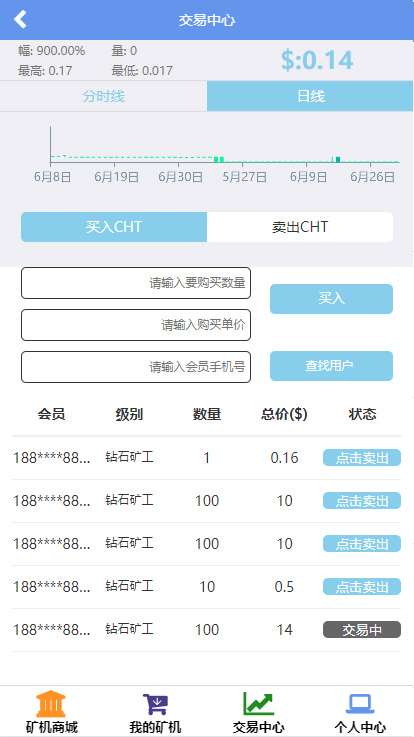 在线挖矿区块云矿机系统源码 附安装搭建文档