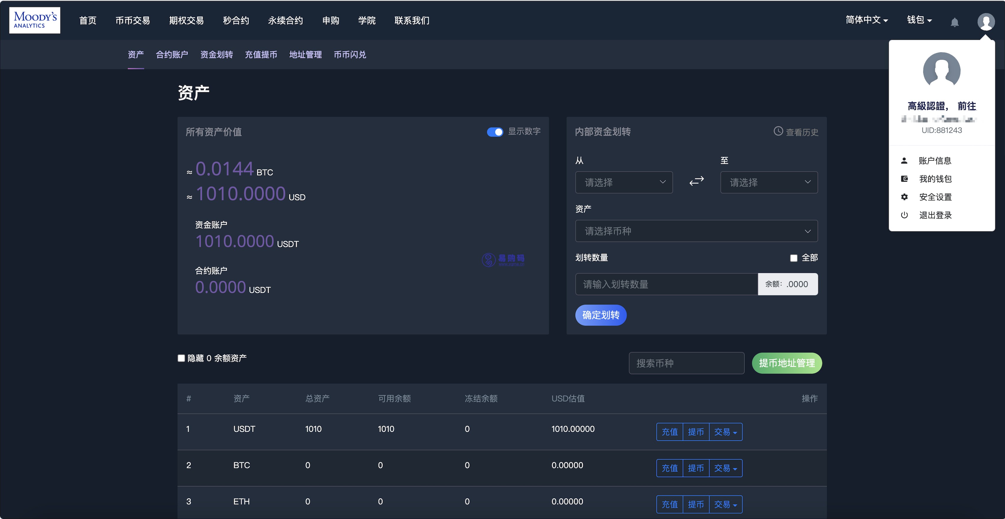 MOODY’S多语言交易所源码 | 币币交易+期权交易+秒合约交易 | 前端UniApp纯源码+后端PHP